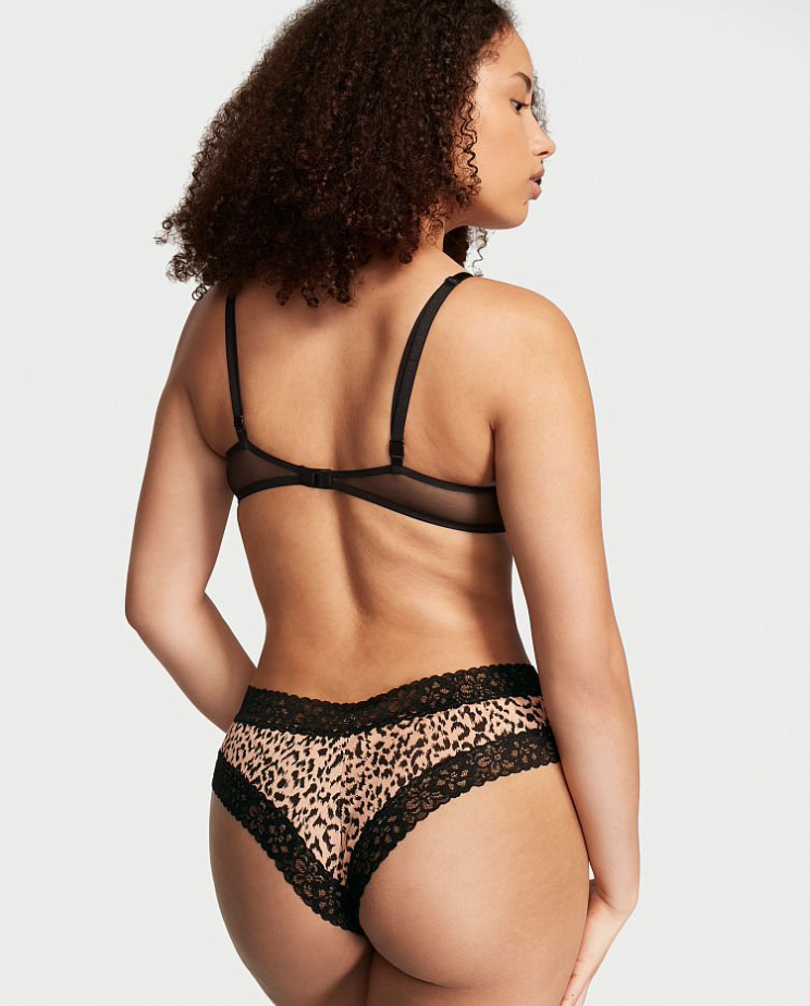 VICTORIA'S SECRET　VICTORIA'S SECRET Posey レース ウエスト コットン チーキーショーツ　クラシック　レオパード