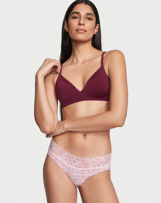 VICTORIA'S SECRET VICTORIA'S SECRET レース ウエスト コットン ヒップハングショーツ ウエストレース プリント