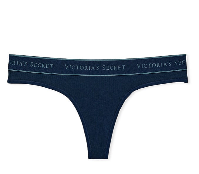 VICTORIA'S SECRET VICTORIA'S SECRET ミニ ロゴ コットン ソングショーツ スムース　ブルー