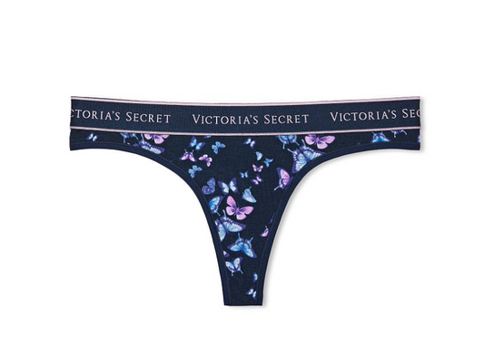 VICTORIA'S SECRET VICTORIA'S SECRET ミニ ロゴ コットン ソングショーツ スムース ノワール ネイビー バタフライ