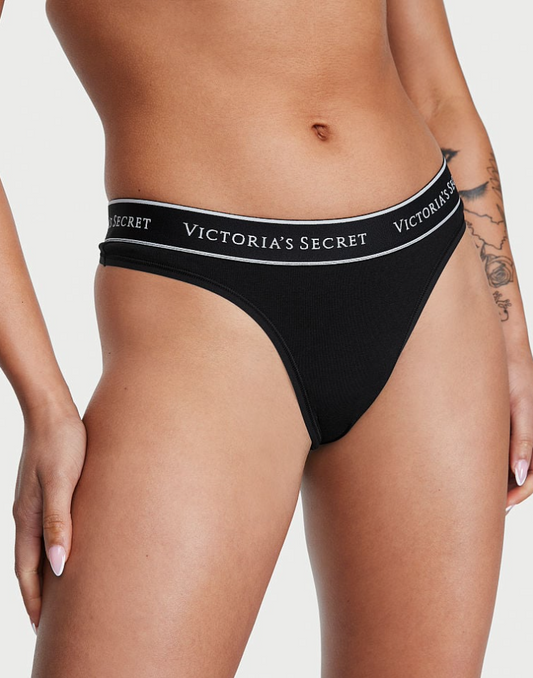 VICTORIA'S SECRET VICTORIA'S SECRET ミニ ロゴ コットン ソングショーツ スムース ブラック スモール クラシック ブラック