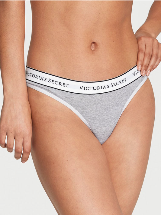 VICTORIA'S SECRET VICTORIA'S SECRET ミニ ロゴ コットン ソングショーツ スムース ブラック スモール クラシック グレー