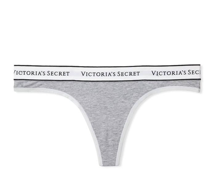 VICTORIA'S SECRET VICTORIA'S SECRET ミニ ロゴ コットン ソングショーツ スムース ブラック スモール クラシック グレー