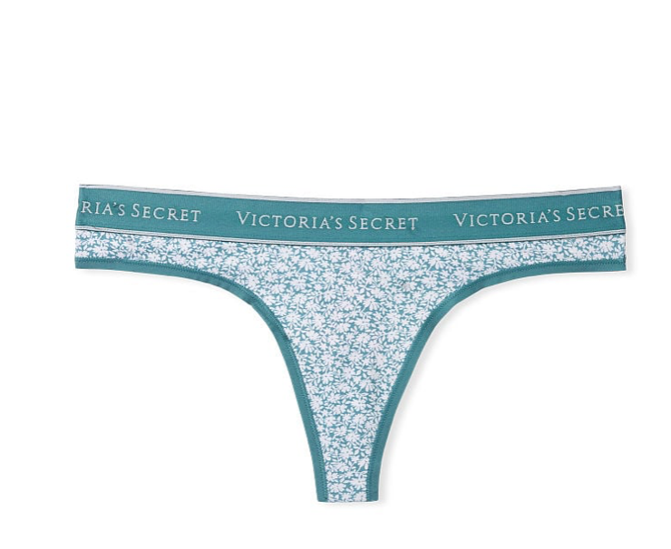 VICTORIA'S SECRET VICTORIA'S SECRET ミニ ロゴ コットン ソングショーツ スムース ブラック スモール クラシック　フローラル