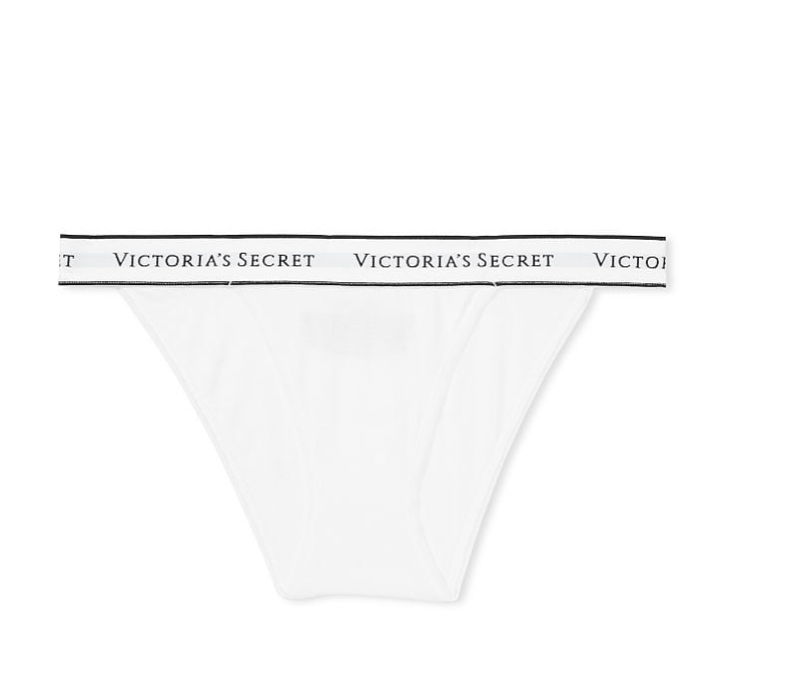 VICTORIA'S SECRETVICTORIA'S SECRET ロゴ コットン タンガ ショーツ 　VSホワイト