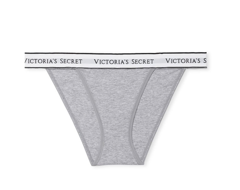 VICTORIA'S SECRETVICTORIA'S SECRET ロゴ コットン タンガ ショーツ  ヘザーグレー