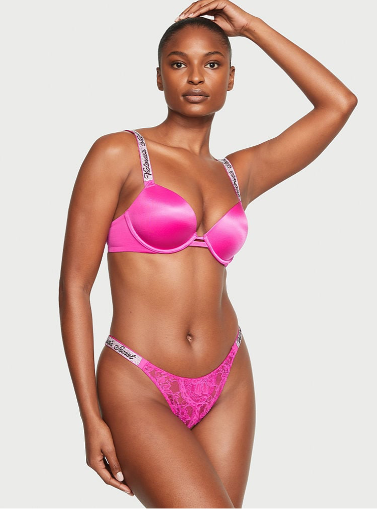 VICTORIA'S SECRET　Bombshell シャイン ストラップ ブラジリアン クロッチレス ショーツ クロッチレス フューシャ フレンジー