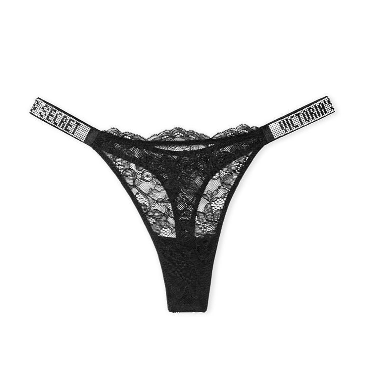 VICTORIA'S SECRET VERY SEXY シャイン ストラップ カットアウト バック ソングショーツ　レース シャイン ストラップ ブラック