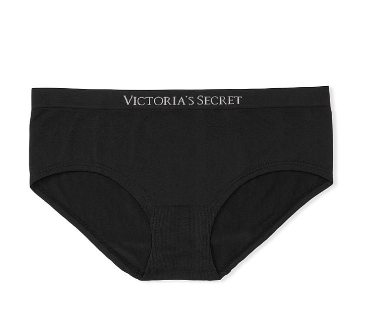 VICTORIA'S SECRET　シームレス ヒップハング ショーツ　プリント　ブラック