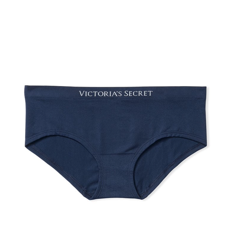 VICTORIA'S SECRET　シームレス ヒップハング ショーツ　プリント　ブルー