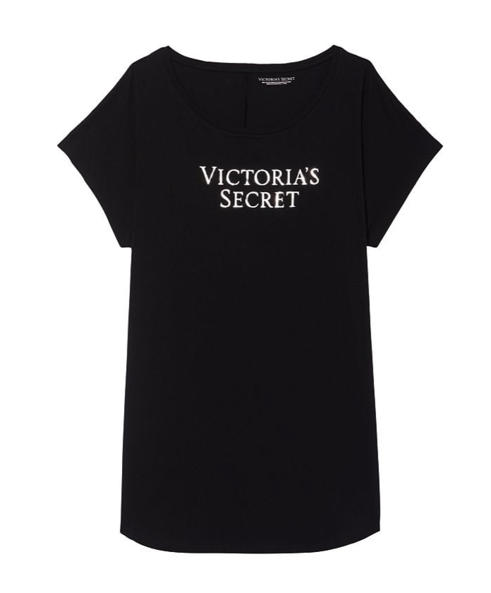 VICTORIA'S SECRET ライトウェイト コットン Dolman スリープ シャツ ブラック