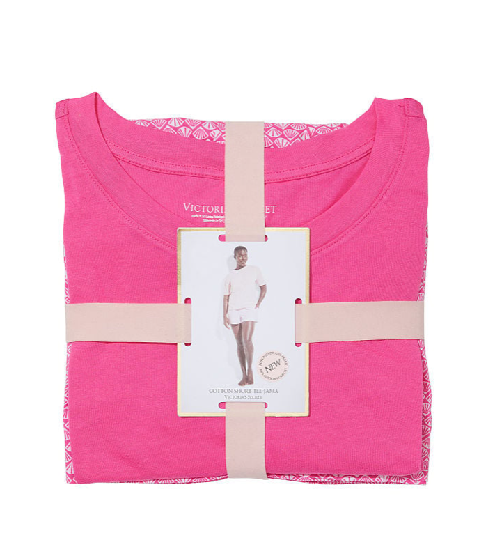 VICTORIA'S SECRET　コットン ショートパンツ Tシャツパジャマ セット　フィーバー ピンク