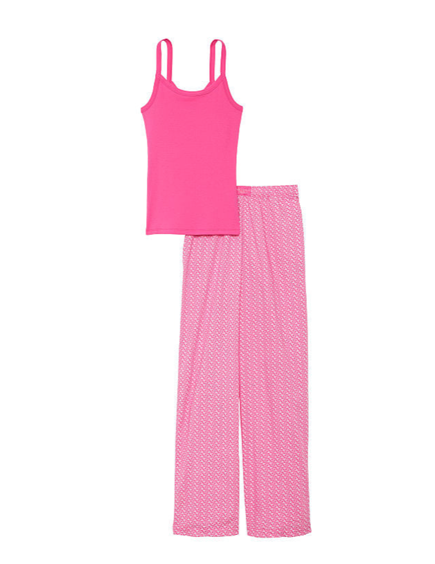 VICTORIA'S SECRET　コットン タンクトップ Tシャツ パジャマセット　フィーバー ピンク