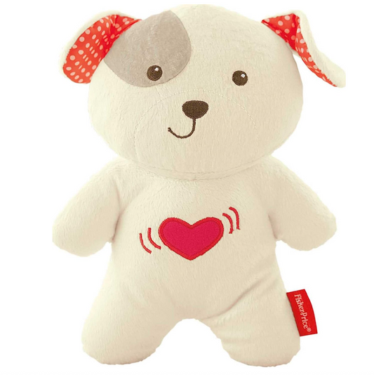 Fisher Price Portable Sound Machine Calming Vibrations Cuddle Soother Plush Dog Infant Toy with Music for Newborns
