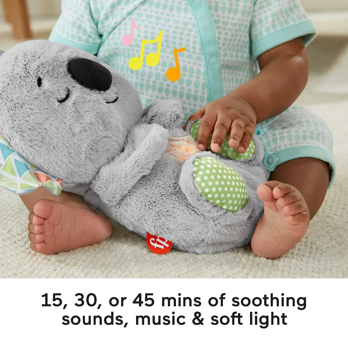 Fisher-Price Sound Machine Soothe 'n Snuggle Koala Plush Baby Toy with Rhythmic Motion and Customizable Lights Music & Timers