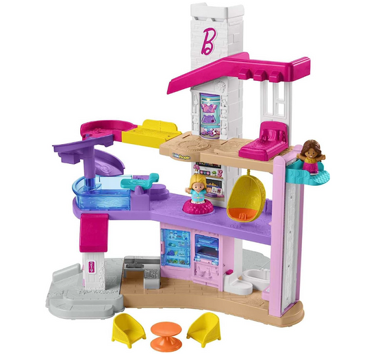 Fisher-Price Little People Barbie Toddler Playset Little Dreamhouse With Music & Lights Plus Figures & Accessories For Ages 18+ Months