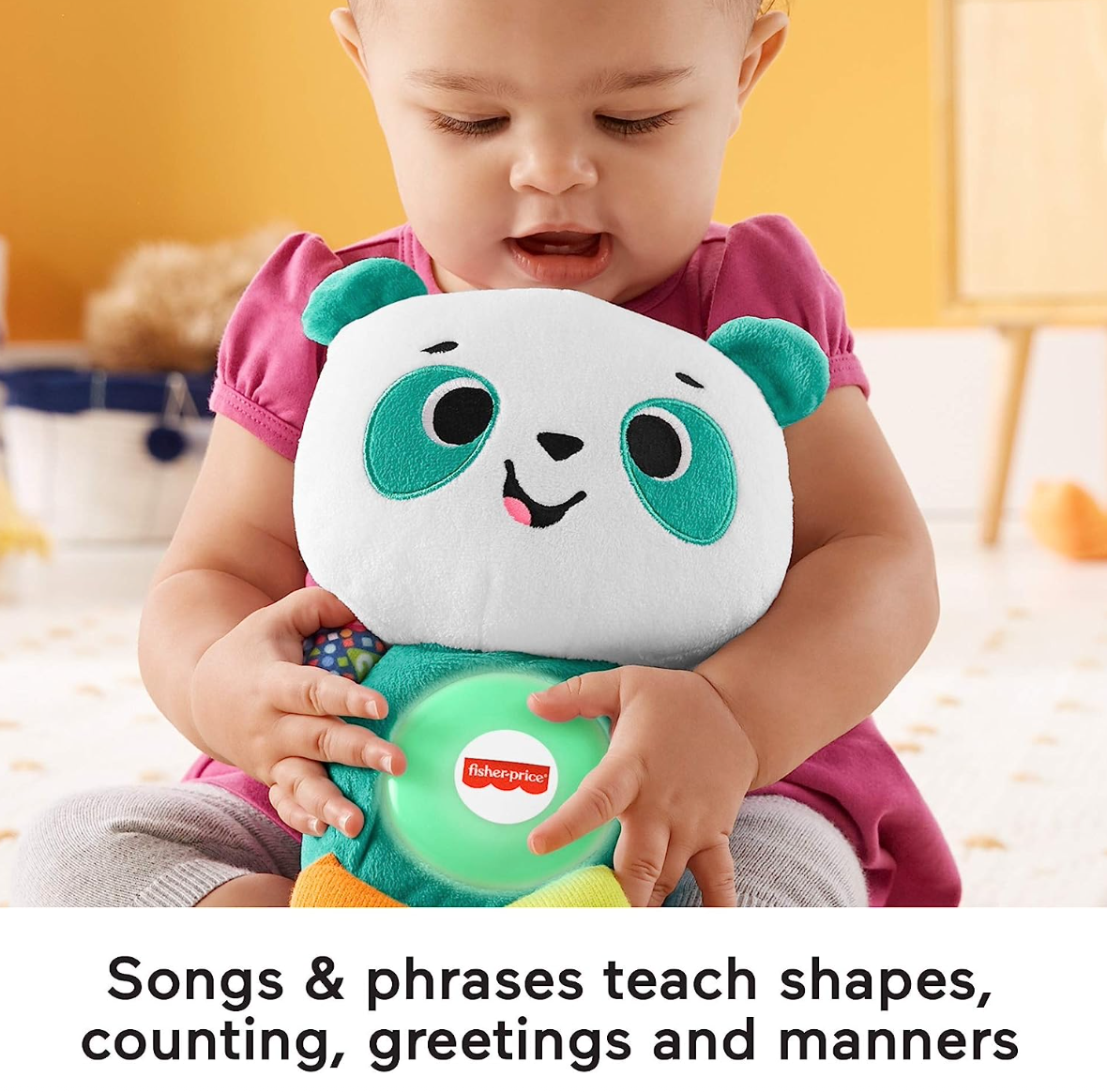 Fisher-Price Linkimals Baby & Toddler Toy Play Together Panda Plush With Interactive Music & Lights For Ages 9+ Months