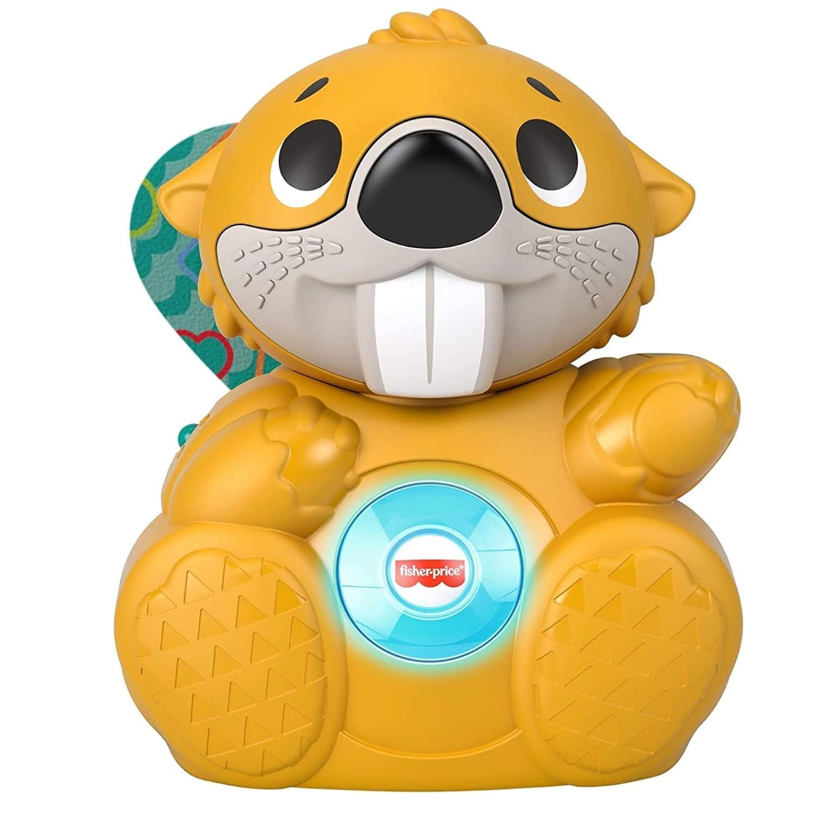 Fisher-Price Linkimals Baby & Toddler Learning Toy Boppin’ Beaver With Interactive Lights & Music For Ages 9+ Months,Yellow