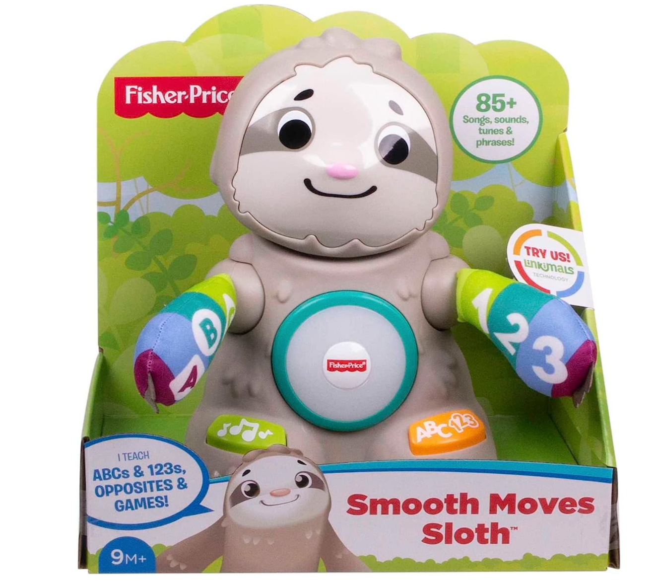 Fisher-Price Linkimals Learning Toy Smooth Moves Sloth With Interactive Music And Lights For Infants And Toddlers