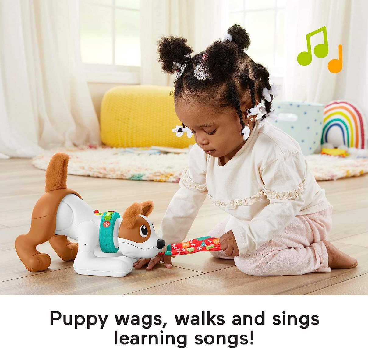 Fisher-Price Baby Learning Toy 123 Crawl With Me Puppy Electronic Dog With Smart Stages Content & Lights For Ages 6+ Months