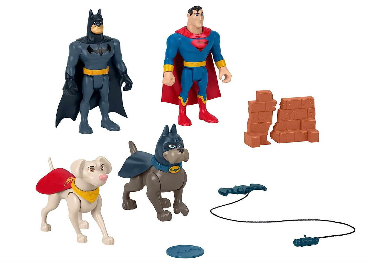 Fisher-Price DC League of Super-Pets Super Hero and Action Pet Gift Set with Batman Superman Krypto & Ace for Ages 3+ Years