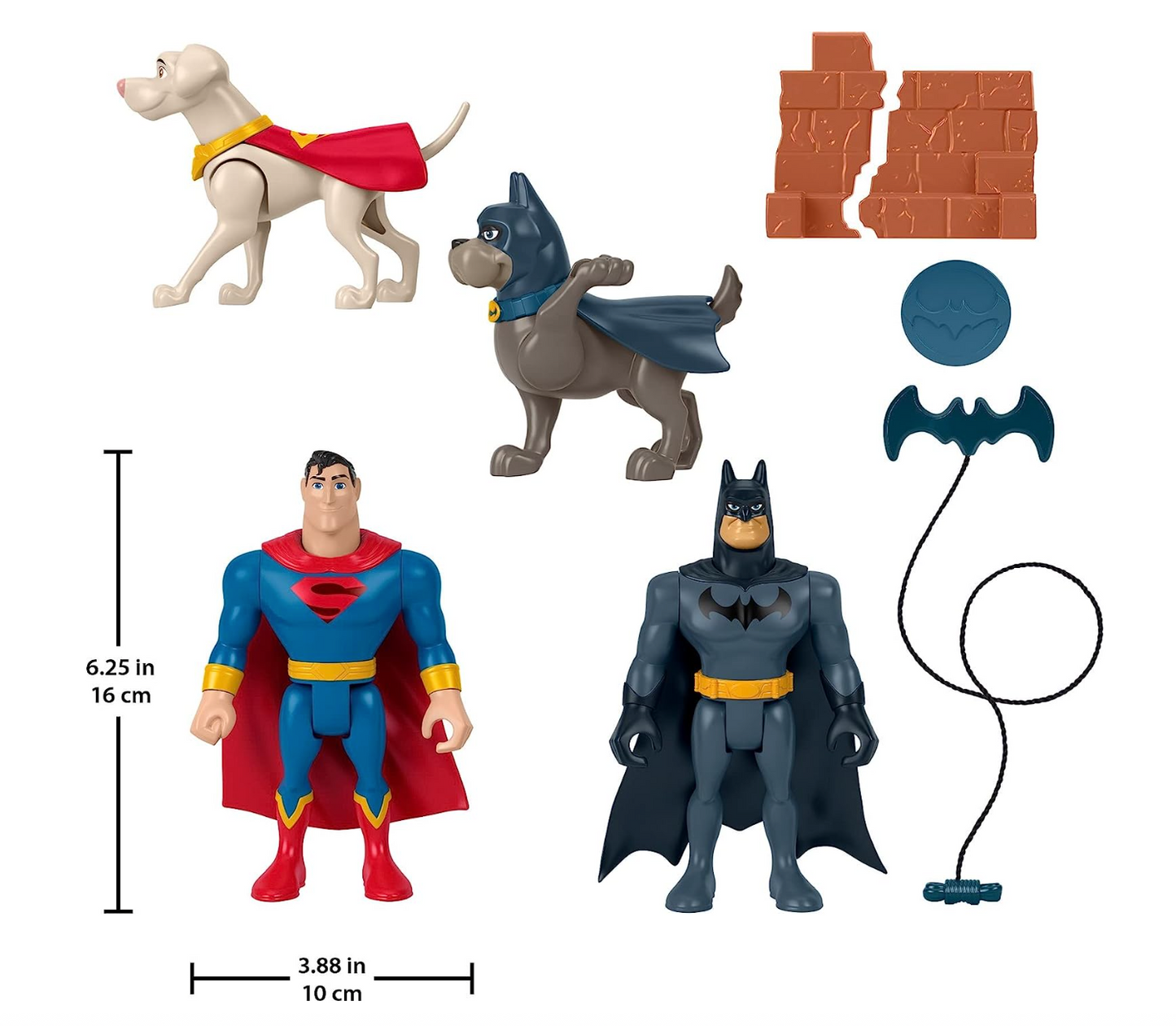 Fisher-Price DC League of Super-Pets Super Hero and Action Pet Gift Set with Batman Superman Krypto & Ace for Ages 3+ Years