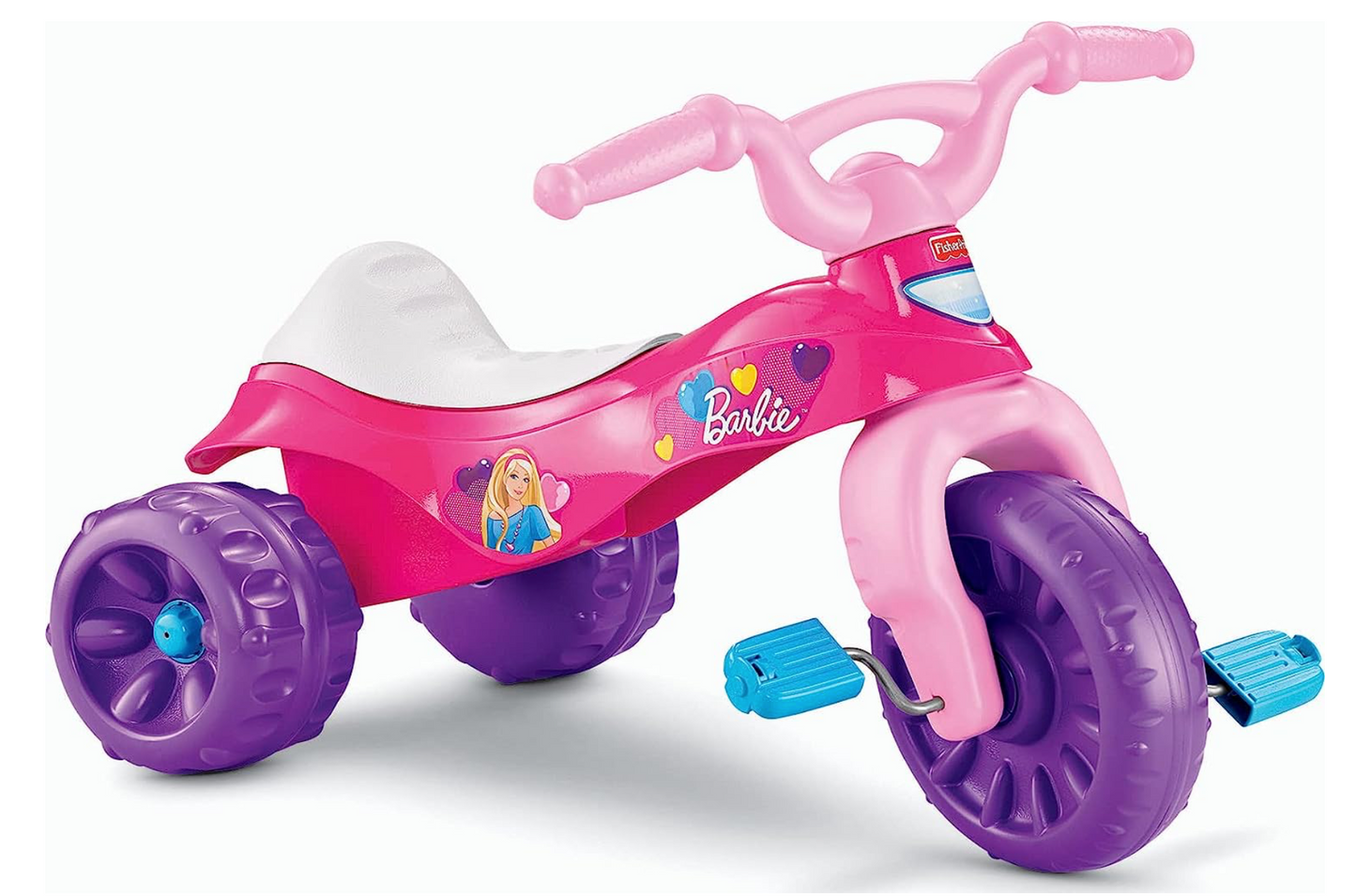 Fisher-Price Barbie Toddler Tricycle Tough Trike Bike with Handlebar Grips and Storage