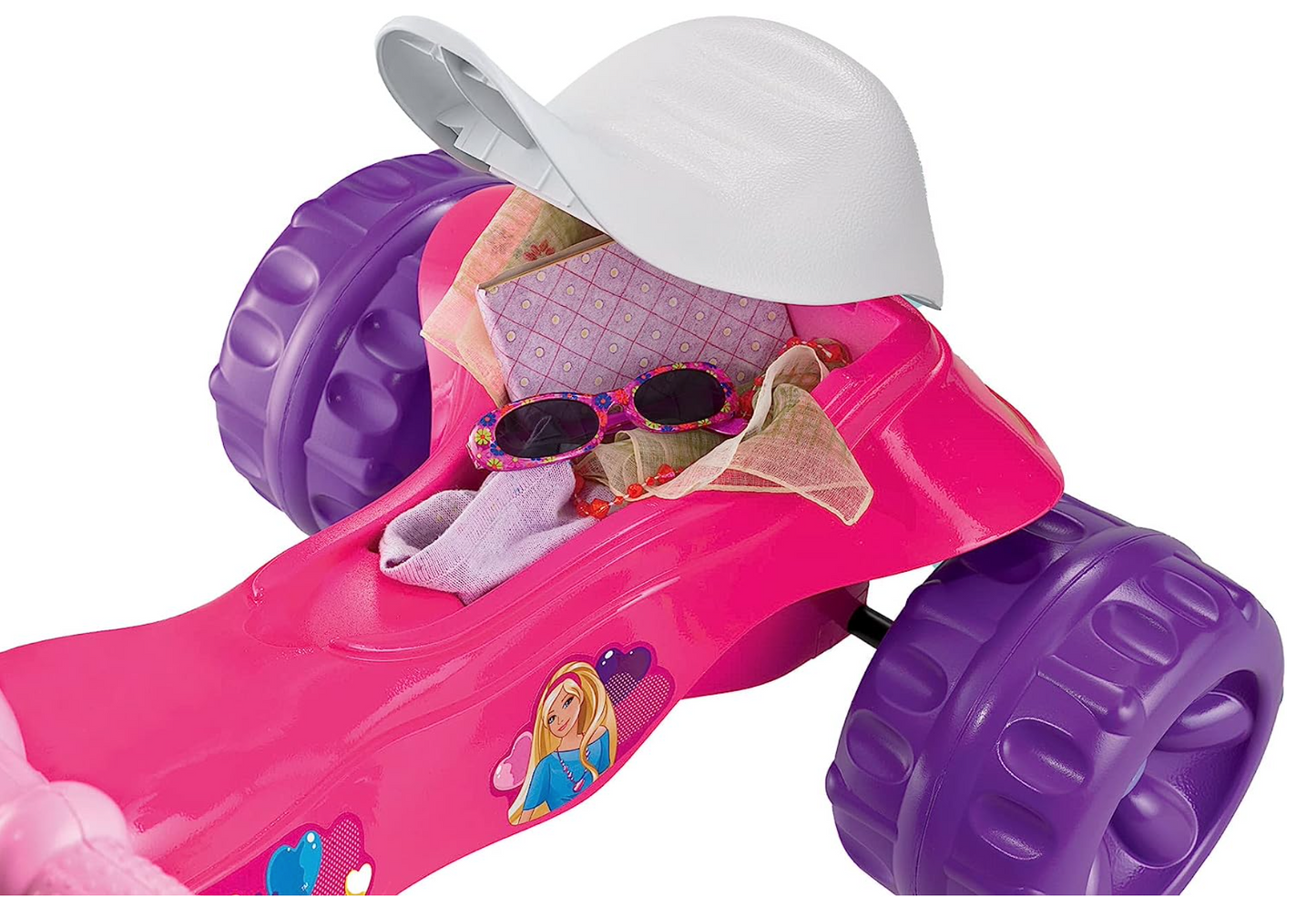 Fisher-Price Barbie Toddler Tricycle Tough Trike Bike with Handlebar Grips and Storage