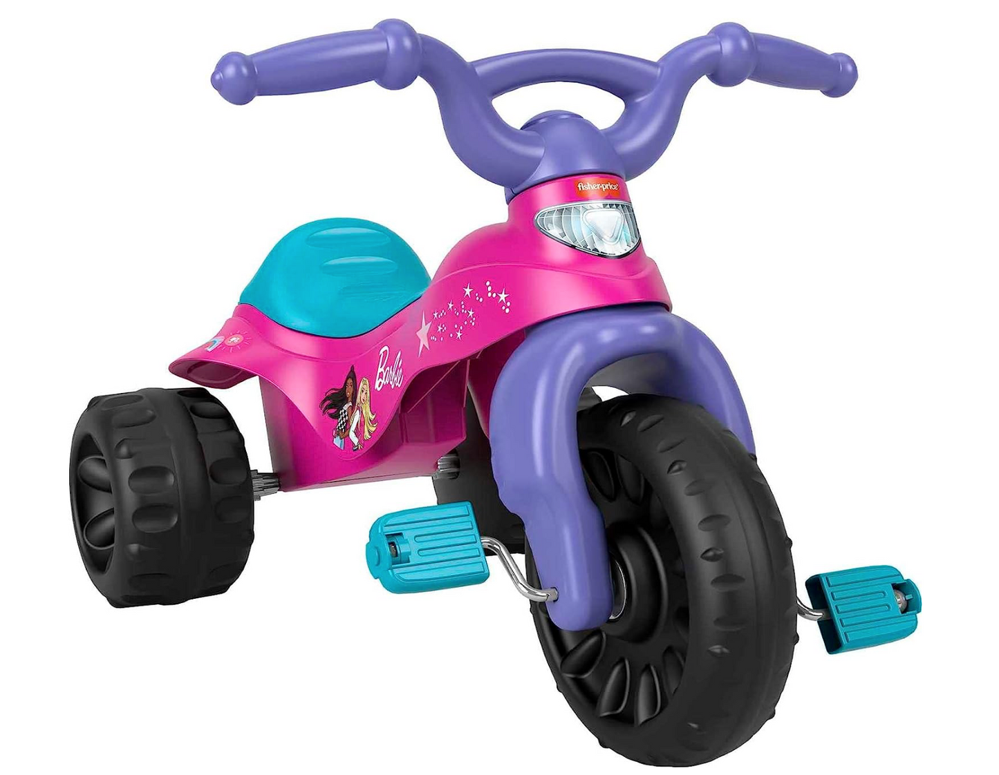 Fisher-Price Barbie Tricycle with Handlebar Grips and Storage Area, Multi-Terrain Tires, Tough Trike Large