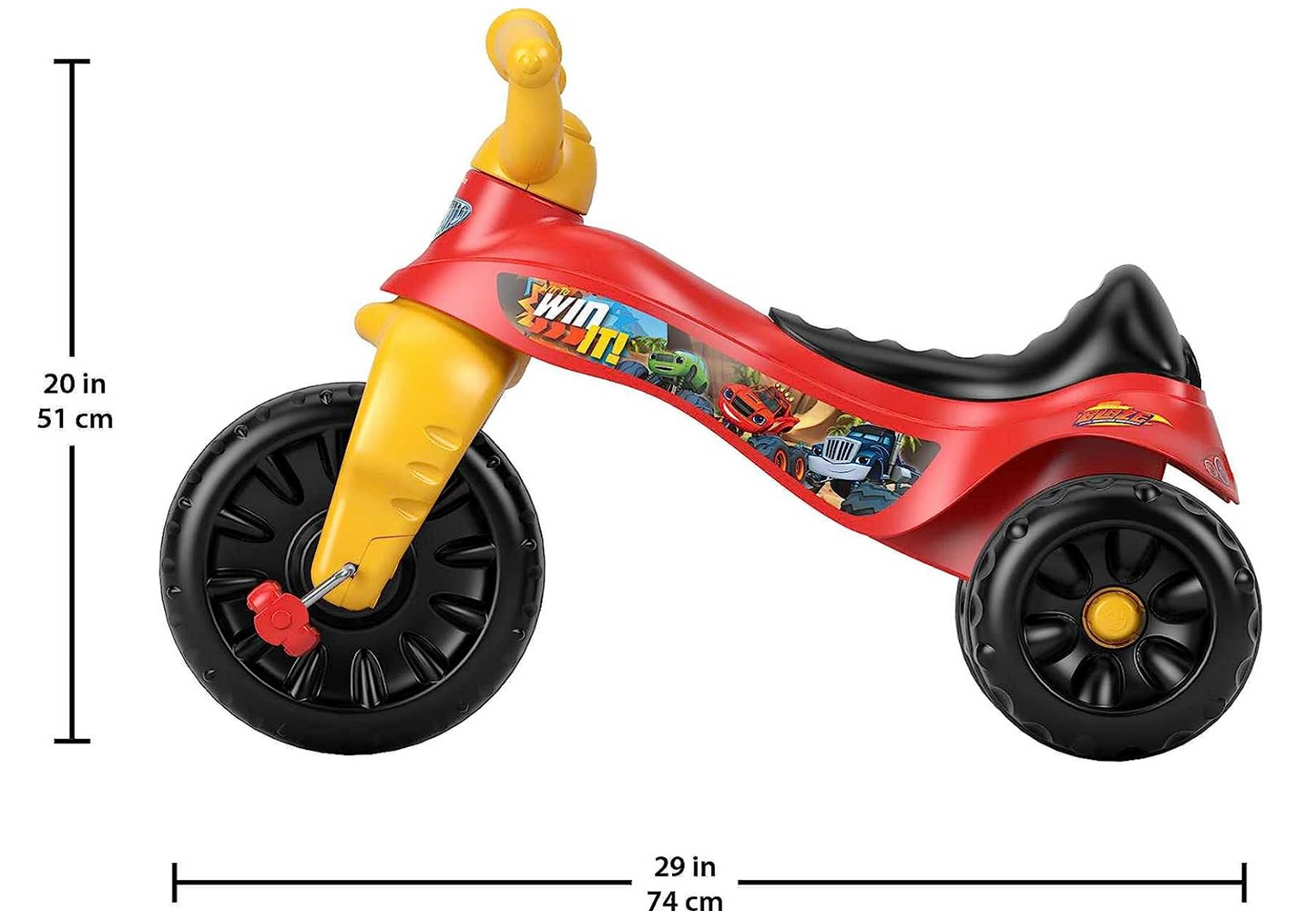 Fisher-Price Toddler Tricycle Blaze and the Monster Machines Tough Trike Bike with Handlebar Grips and Storage for Preschool Kids