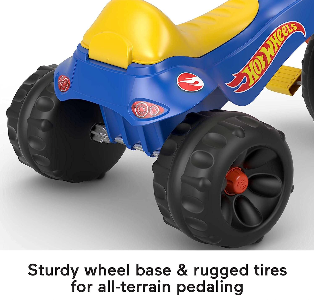 Fisher-Price Hot Wheels Toddler Tricycle Tough Trike Bike with Handlebar Grips and Storage for Preschool Kids