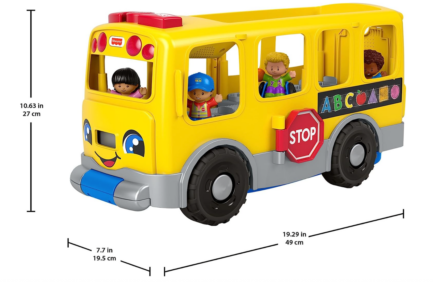 Fisher-Price Little People Toddler Learning Toy Big Yellow School Bus With Lights Sounds & Smart Stages, 4 Figures, Ages 1+ Years
