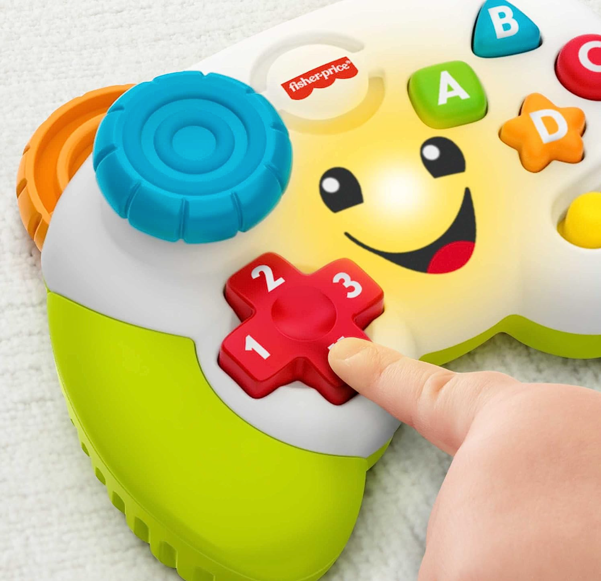 Fisher-Price Laugh & Learn Baby & Toddler Toy Game & Learn Controller Pretend Video Game with Music Lights & Activities Ages 6+ Months