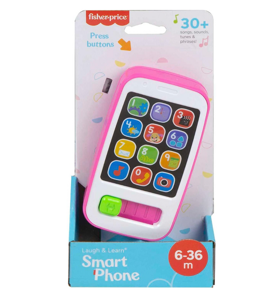Fisher-Price Laugh & Learn Baby & Toddler Toy Smart Phone With Educational Music & Lights For Ages 6+ Months, Pink