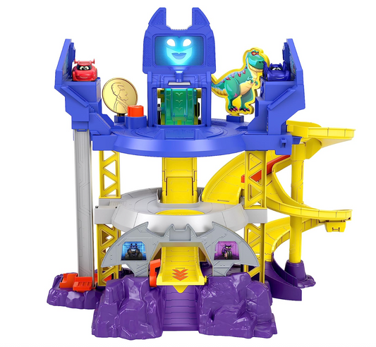 Fisher-Price DC Batwheels Toy Car Race Track Playset, Launch & Race Batcave with Lights & Sounds, Bam The Batmobile & Redbird Vehicles, Ages 3+ Years