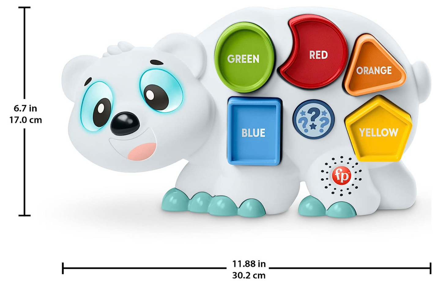 Fisher-Price Linkimals Toddler Learning Toy Puzzlin’ Shapes Polar Bear with Interactive Lights & Music for Ages 18+ Months