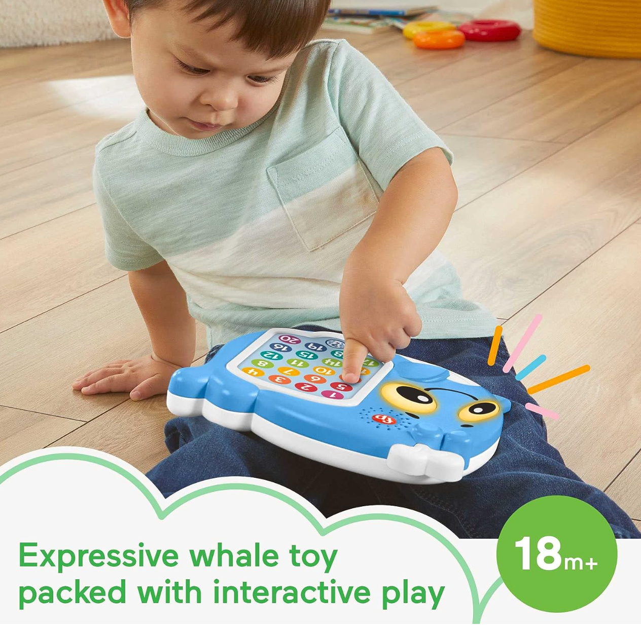 Fisher-Price Linkimals Toddler Learning Toy 1-20 Count & Quiz Whale with Interactive Lights & Music for Ages 18+ Months