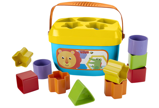 Fisher-Price Stacking Toy Baby's First Blocks Set of 10 Shapes for Sorting Play for Infants Ages 6+ Months, Multicolor