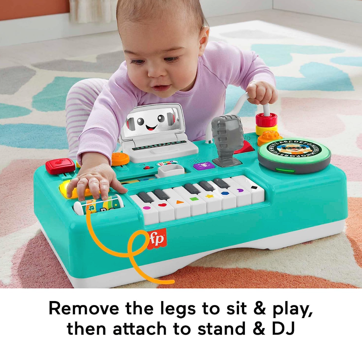 Fisher-Price Laugh & Learn Baby & Toddler Toy Mix & Learn Dj Table Musical Activity Center With Lights & Sounds For Ages 6+ Months