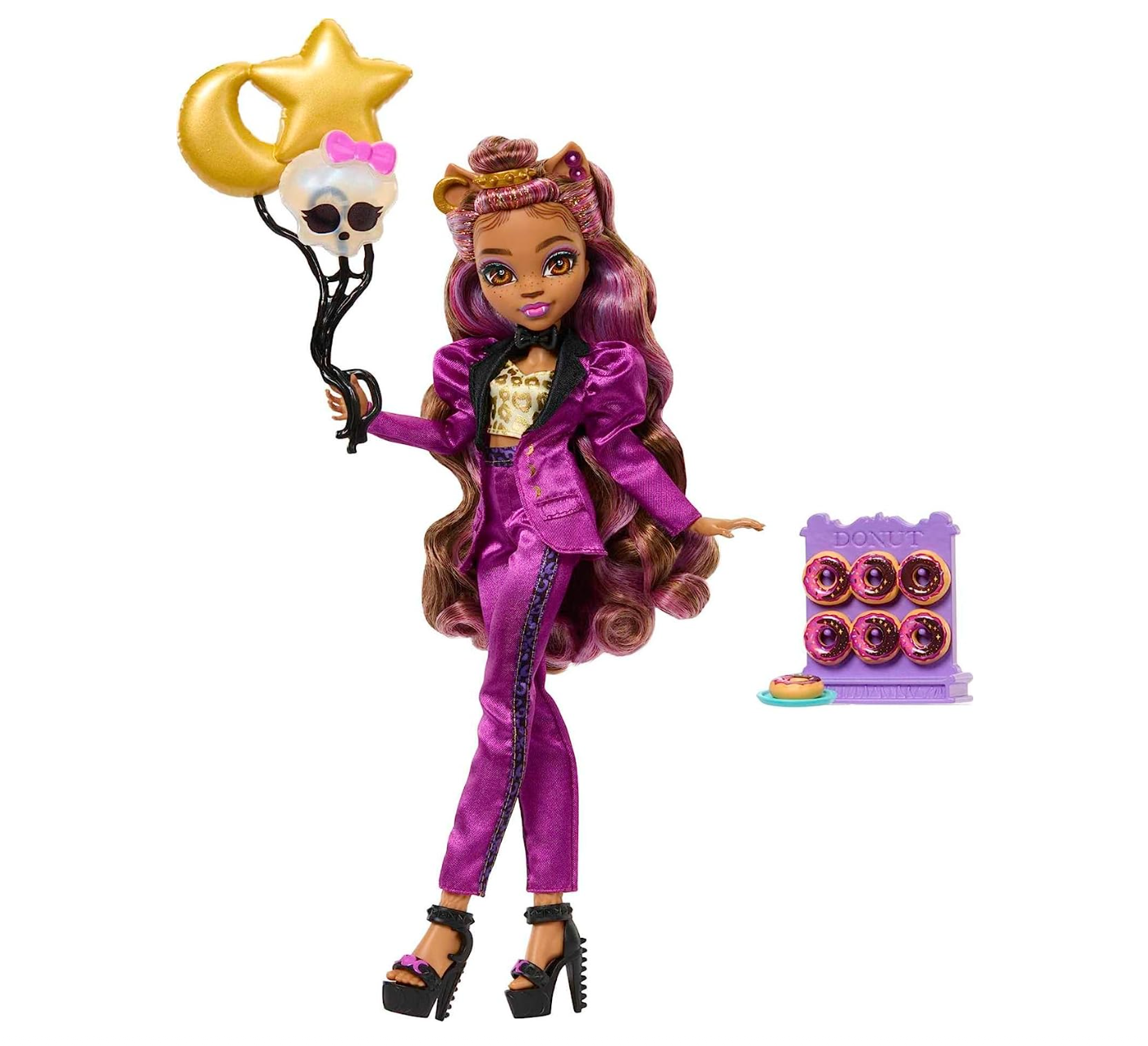 Monster High Clawdeen Wolf Doll in Monster Ball Party Fashion with Themed Accessories Like Balloons