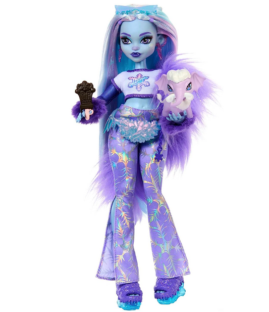 Monster High Doll, Abbey Bominable Yeti with Pet Mammoth Tundra & Accessories Including Furry Scarf & Snowflake Backpack