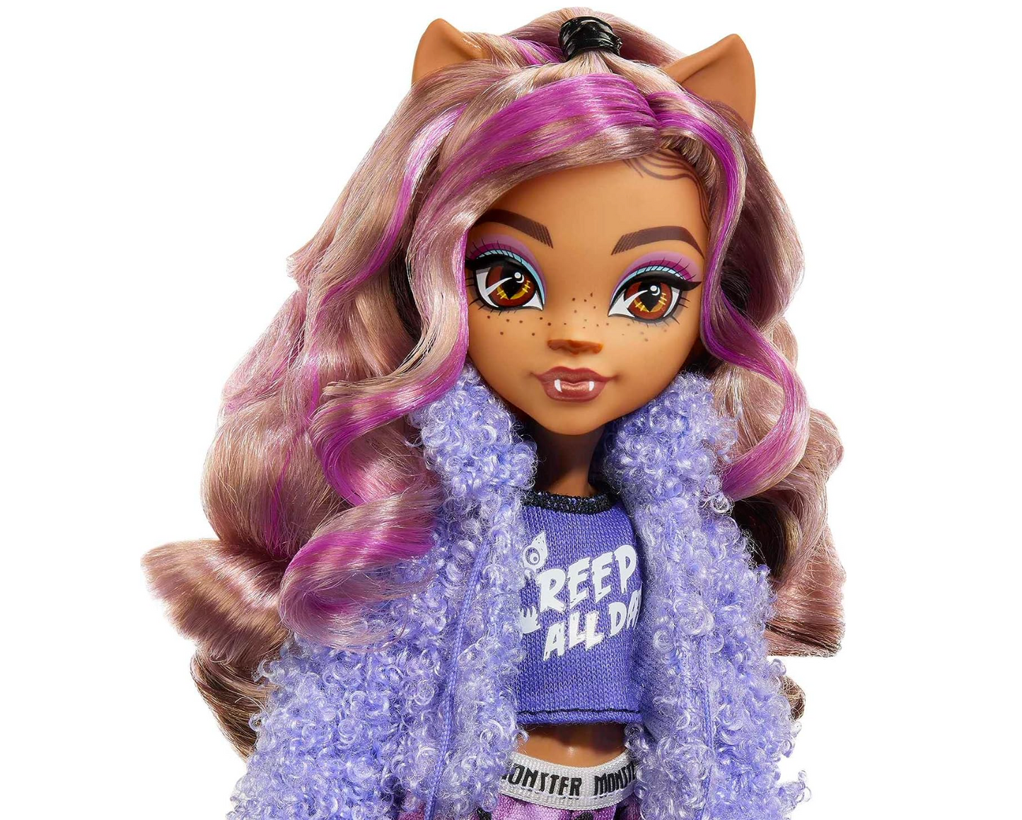 Monster High Doll, Clawdeen Wolf Creepover Party Set with Pet Dog Crescent, Sleepover Clothes and Accessories