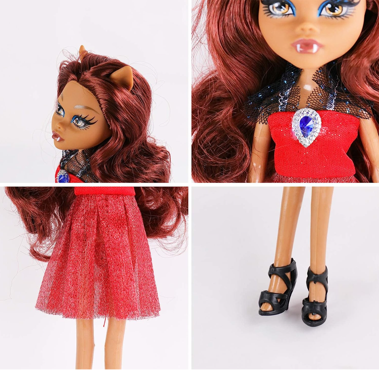 ONEST 5 Sets 9 Inch Monster Girl Dolls Include 5 Pieces Girl Monster Dolls, 5 Pieces Handmade Doll Clothes, 5 Pairs of Doll Shoes