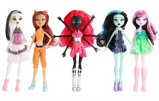 ONEST 5 Sets 11 Inch Monster Girl Dolls Include 5 Pieces Girl Monster Dolls, 5 Pieces Handmade Doll Clothes, 5 Pairs of Doll Shoes