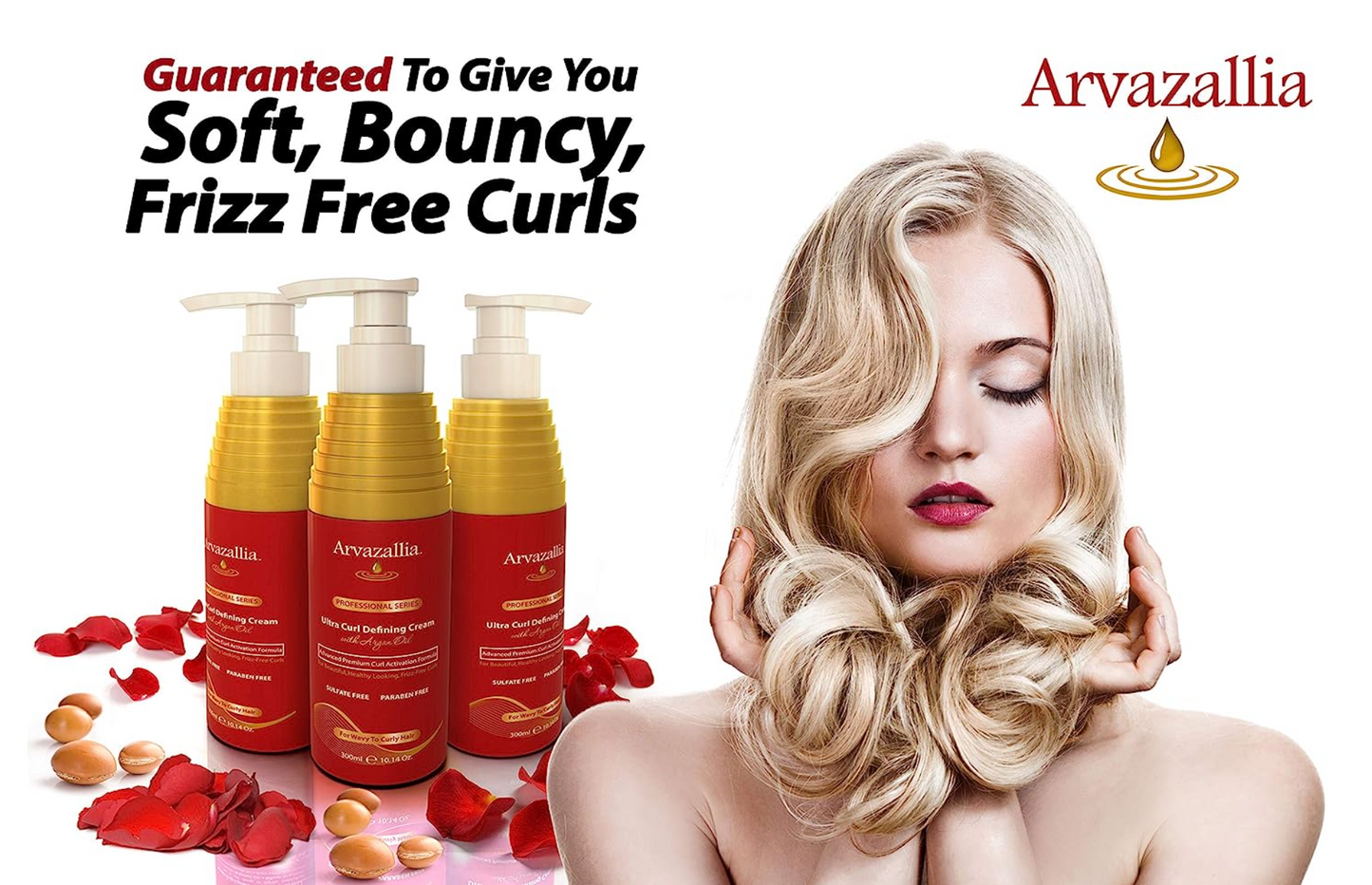 Arvazallia Ultra Curl Defining Cream with Argan Oil for Wavy and Curly Hair