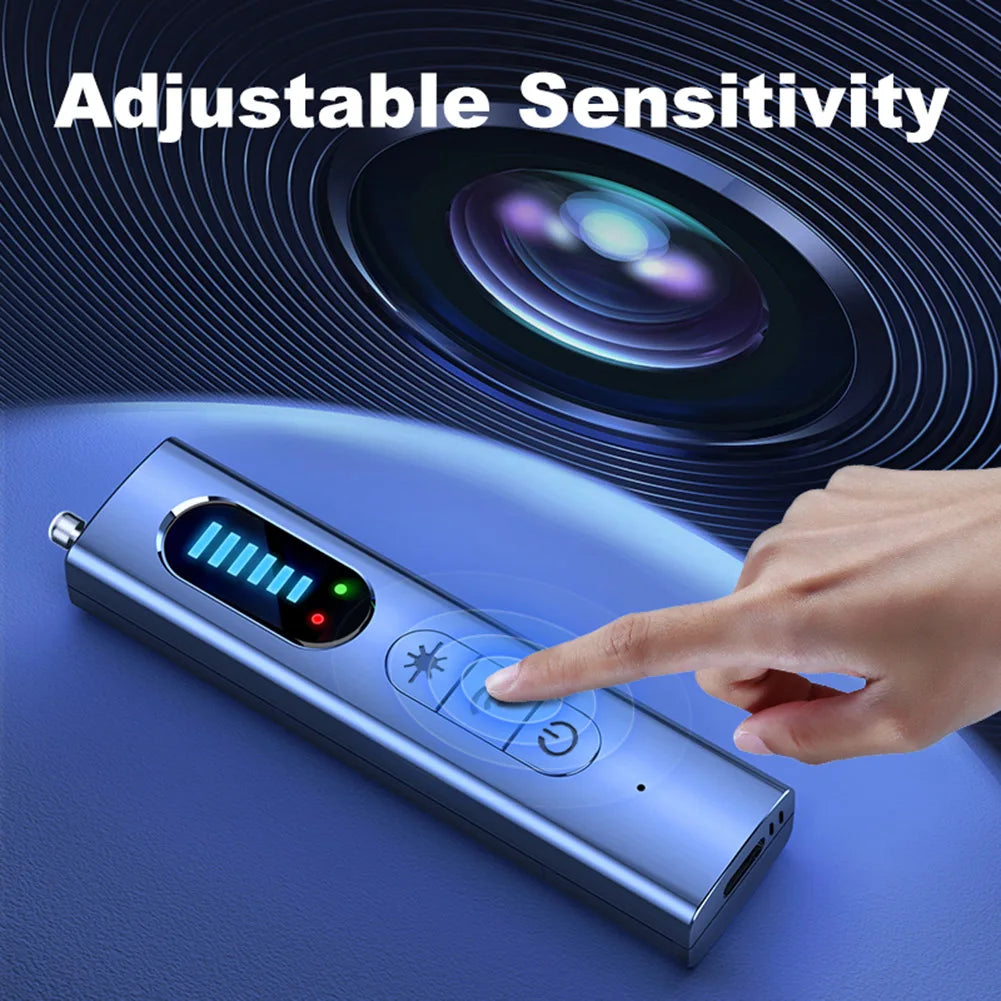 Wireless RF Signal Scanner 5 Levels Adjustable Sensitivity Listening Devices Finder 25H Working Time Electronic Sweeper for Trav