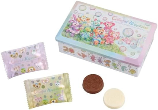 Tokyo DisneySea Exclusive, Duffy & Friends Chocolate Tin "Duffy & Friends 20th Anniversary Colorful Happiness", Popular, Sweets, Souvenirs, Disney Goods, Present (1 Piece)