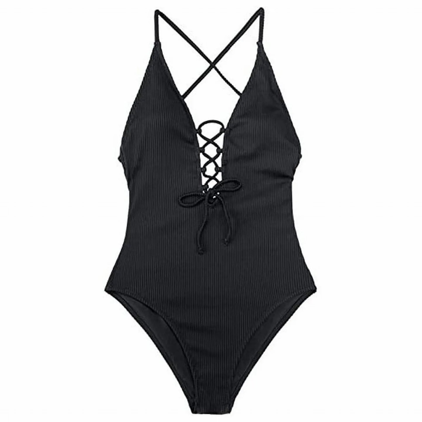 One-Piece Tight Bikini Sexy Solid Color Backless Strap Beachwear High Elastic Women'S One-Piece Swimsuit Ropa De BañO Para Mujer