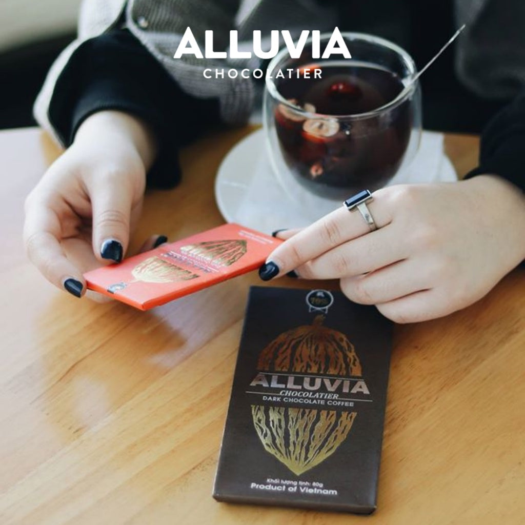Alluvia pure dark chocolate 85% cocoa with less sugar, Dark Chocolate 85% less sugar