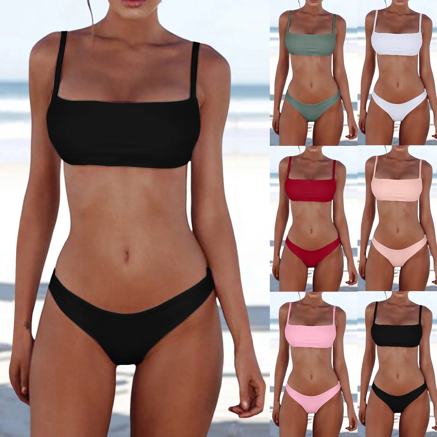 Swimsuits 2024 Woman Women Bandage Two Piece Bikini Swimsuit Sexy Bikini Set Push Up Brazilian Swimwear Beachwear Swimsuit